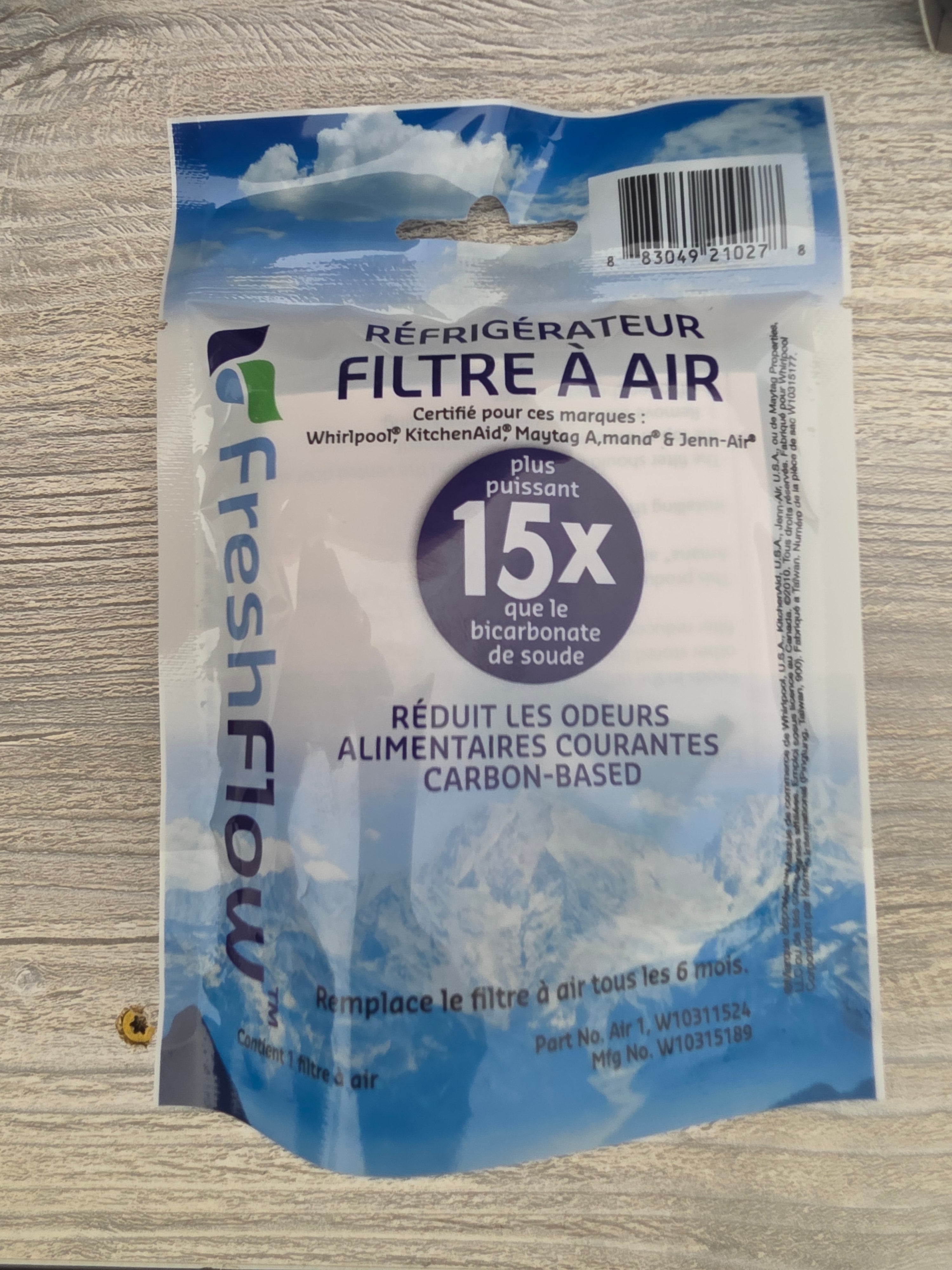 W10311524 w10315189 refrigerator air filter