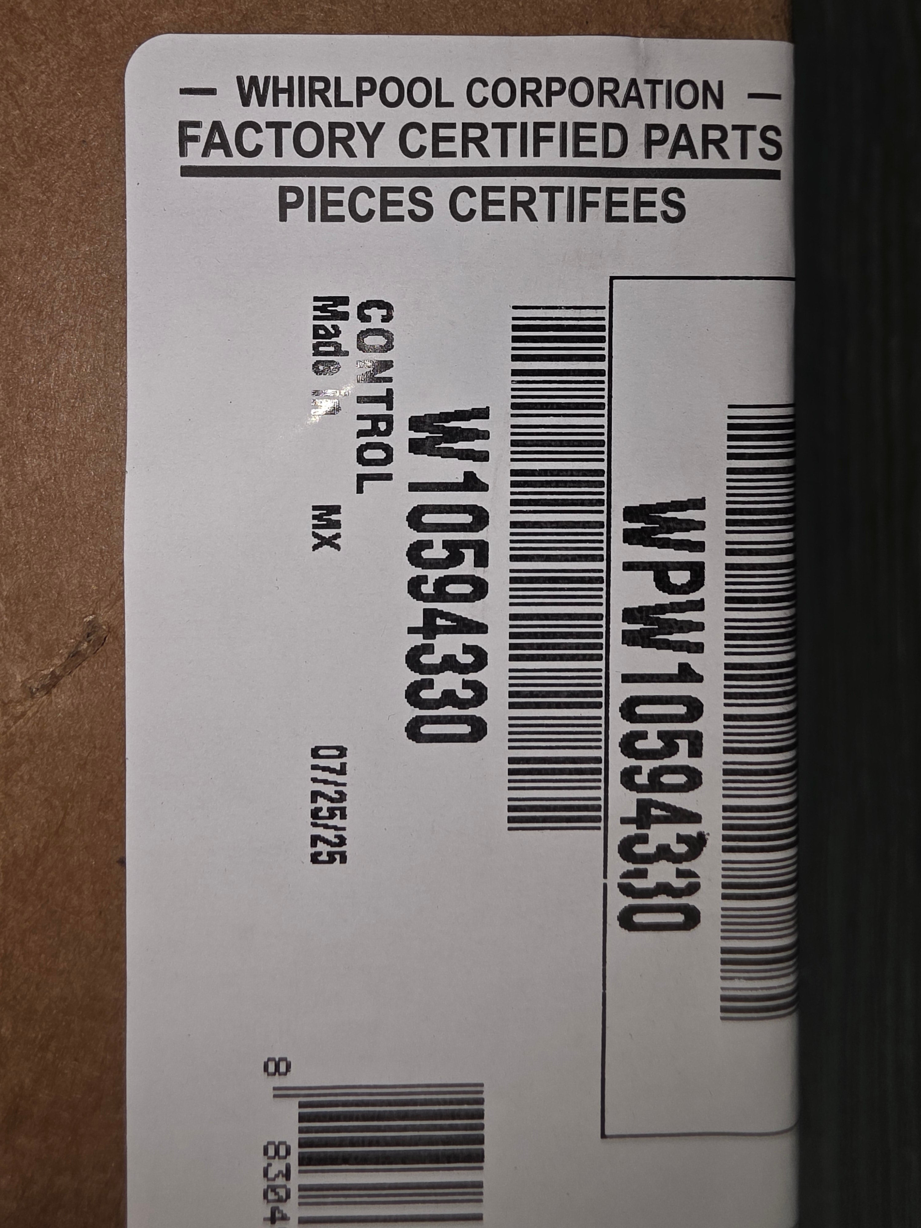 Whirlpool W10594330 refrigerator Damper Control Assembly